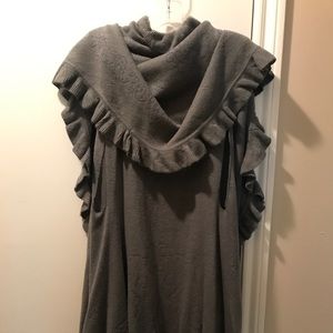 Gray soft shawl-cape with very subtle details